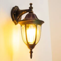 Ribadeo Außenwandleuchte Schwarz-Gold, 1-flammig -Lampe Verkäufe ribadeo aussenwandleuchte h163796 8