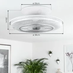 Riccione Deckenventilator LED Weiß, 1-flammig, Fernbedienung, Farbwechsler -Lampe Verkäufe riccione deckenventilator h3428122 3