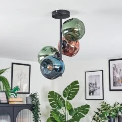 Ripoll Deckenleuchte Glas 15 Cm Blau, Grün, Kupferfarben, 4-flammig -Lampe Verkäufe ripoll deckenleuchte glas 15 cm h3945131 1