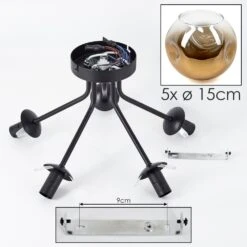 Ripoll Deckenleuchte Glas 15 Cm Gold, Klar, 5-flammig -Lampe Verkäufe ripoll deckenleuchte glas 15 cm h3947333 4