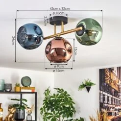 Ripoll Deckenleuchte Glas 15 Cm Gold, Schwarz, 3-flammig -Lampe Verkäufe ripoll deckenleuchte glas 15 cm h3952566 3