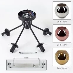 Ripoll Deckenleuchte Glas 15 Cm Chrom, Gold, Kupferfarben, Rauchfarben, 5-flammig -Lampe Verkäufe ripoll deckenleuchte glas 15 cm h3954867 4