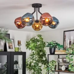 Ripoll Deckenleuchte Glas 15 Cm Blau, Gold, Kupferfarben, 5-flammig -Lampe Verkäufe ripoll deckenleuchte glas 15 cm h3955222 10