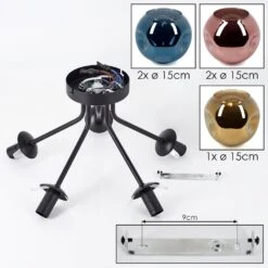 Ripoll Deckenleuchte Glas 15 Cm Blau, Gold, Kupferfarben, 5-flammig -Lampe Verkäufe ripoll deckenleuchte glas 15 cm h3955222 4