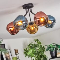 Ripoll Deckenleuchte Glas 15 Cm Blau, Gold, Kupferfarben, 5-flammig -Lampe Verkäufe ripoll deckenleuchte glas 15 cm h3955222 8