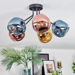 Ripoll Deckenleuchte Glas 15 Cm Blau, Gold, Kupferfarben, 5-flammig -Lampe Verkäufe ripoll deckenleuchte glas 15 cm h3955222 9