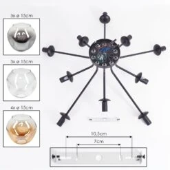 Ripoll Deckenleuchte Glas 15 Cm Bernsteinfarben, Klar, Rauchfarben, 10-flammig -Lampe Verkäufe ripoll deckenleuchte glas 15 cm h3957066 4