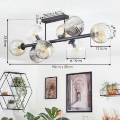 Ripoll Deckenleuchte Glas 15 Cm Bernsteinfarben, Klar, Rauchfarben, 8-flammig -Lampe Verkäufe ripoll deckenleuchte glas 15 cm h3974889 3