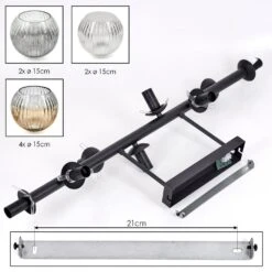 Ripoll Deckenleuchte Glas 15 Cm Bernsteinfarben, Klar, Rauchfarben, 8-flammig -Lampe Verkäufe ripoll deckenleuchte glas 15 cm h3974889 4