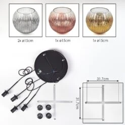 Ripoll Hängeleuchte Glas 15 Cm Gold, Klar, Kupferfarben, Rauchfarben, 4-flammig -Lampe Verkäufe ripoll haengeleuchte glas 15 cm h3889664 4