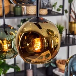 Ripoll Hängeleuchte Glas 15 Cm Blau, Gold, Grün, Kupferfarben, 6-flammig -Lampe Verkäufe ripoll haengeleuchte glas 15 cm h3978382 5