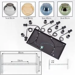 Ripoll Hängeleuchte Glas 20 Cm Bernsteinfarben, Blau, Chrom, Grün, Rauchfarben, 6-flammig -Lampe Verkäufe ripoll haengeleuchte glas 20 cm h9027331 4