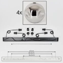 Ripoll Hängeleuchte Glas 30 Cm Chrom, 4-flammig -Lampe Verkäufe ripoll haengeleuchte glas 30 cm h3722343 4