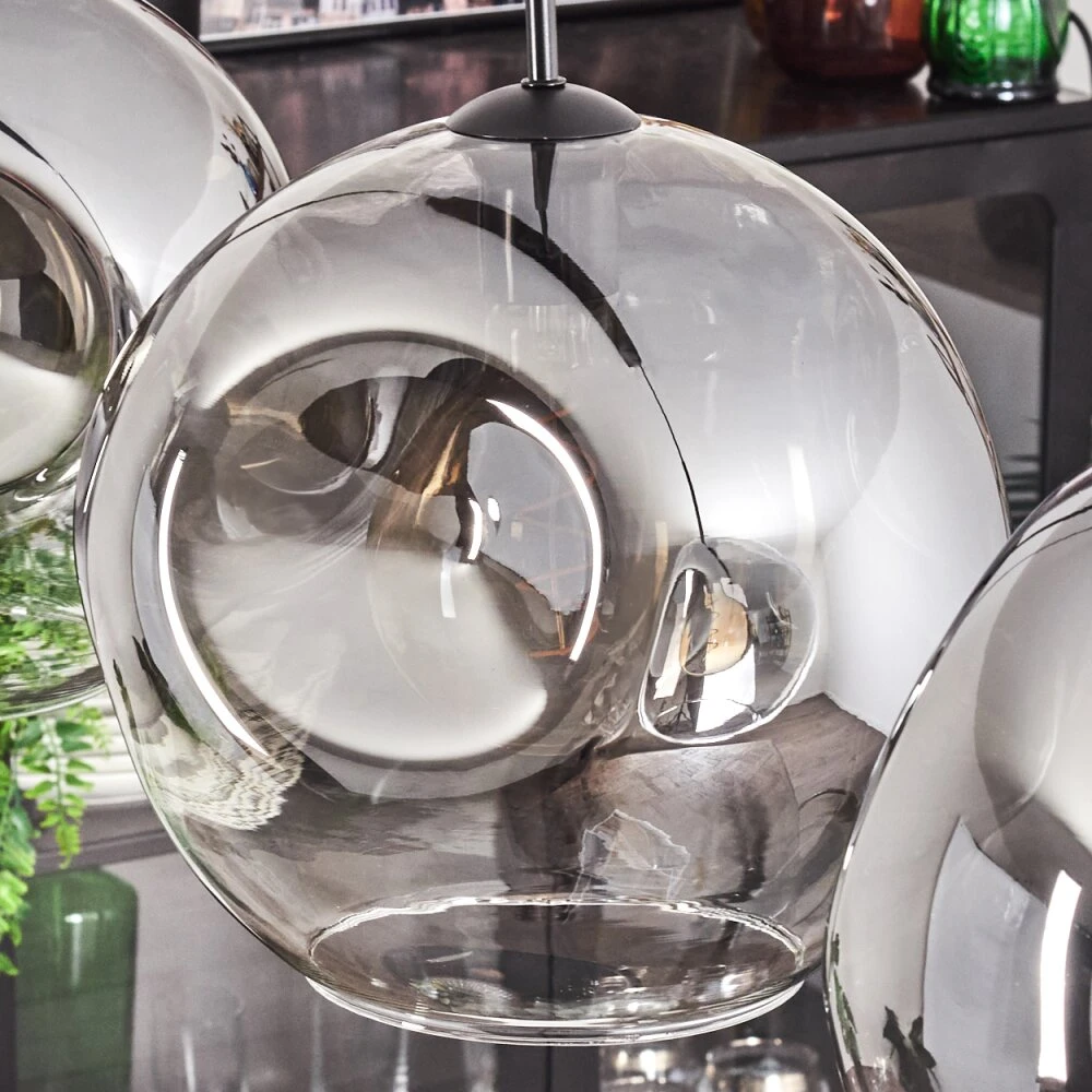 Ripoll Hängeleuchte Glas 30 Cm Klar, Rauchfarben, 3-flammig 5 Ripoll Hängeleuchte Glas 30 Cm Klar, Rauchfarben, 3-flammig – Bild 3