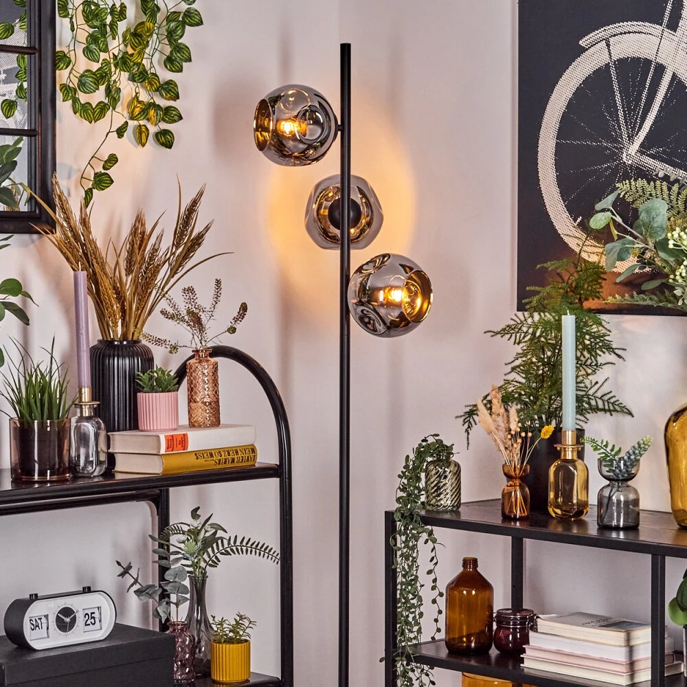 Ripoll Stehleuchte Glas 15 Cm Chrom, Rauchfarben, 3-flammig 11 Ripoll Stehleuchte Glas 15 Cm Chrom, Rauchfarben, 3-flammig – Bild 9