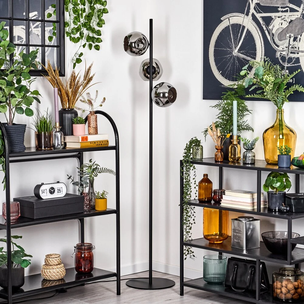 Ripoll Stehleuchte Glas 15 Cm Chrom, Rauchfarben, 3-flammig 12 Ripoll Stehleuchte Glas 15 Cm Chrom, Rauchfarben, 3-flammig – Bild 10