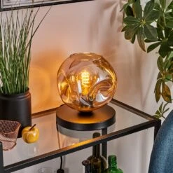 Ripoll Tischleuchte Glas 20cm Schwarz, 1-flammig -Lampe Verkäufe ripoll tischleuchte glas 20cm h3781937 8