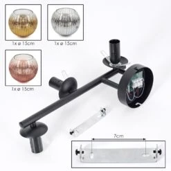 Ripoll Wandleuchte Glas 15 Cm Chrom, Gold, Klar, Kupferfarben, Rauchfarben, 3-flammig -Lampe Verkäufe ripoll wandleuchte glas 15 cm h3939727 4