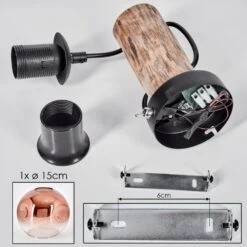 Ripoll Wandleuchte Glas 15cm Naturfarben, Schwarz, 1-flammig -Lampe Verkäufe ripoll wandleuchte glas 15cm h3785782 4