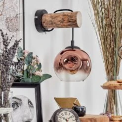 Ripoll Wandleuchte Glas 15cm Naturfarben, Schwarz, 1-flammig -Lampe Verkäufe ripoll wandleuchte glas 15cm h3785782 9