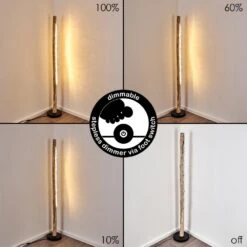 Rodeche Stehleuchte LED Holz Hell, Schwarz, 1-flammig -Lampe Verkäufe rodeche stehleuchte h3326534 3