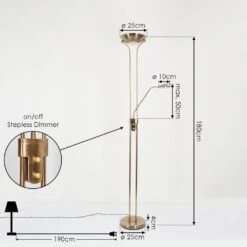 Rom Deckenfluter LED Messing, 2-flammig -Lampe Verkäufe rom deckenfluter h3551868 3