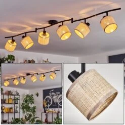 Sabadim Deckenleuchte Beige, Naturfarben, 6-flammig