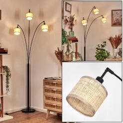 Sabadim Stehleuchte Schwarz, 3-flammig