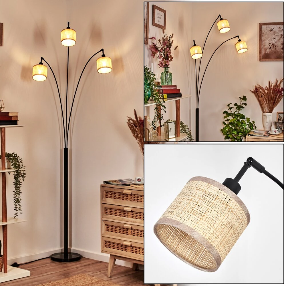 Sabadim Stehleuchte Schwarz, 3-flammig 3 Sabadim Stehleuchte Schwarz, 3-flammig