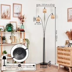 Sabadim Stehleuchte Schwarz, 3-flammig 17 Sabadim Stehleuchte Schwarz, 3-flammig -Lampe Verkäufe sabadim stehleuchte h3896280 3