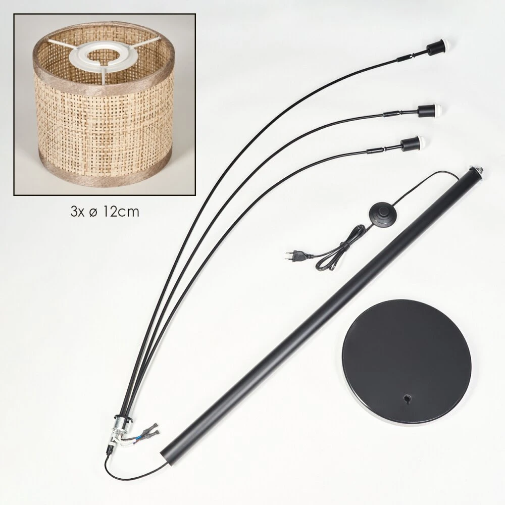 Sabadim Stehleuchte Schwarz, 3-flammig 7 Sabadim Stehleuchte Schwarz, 3-flammig – Bild 5