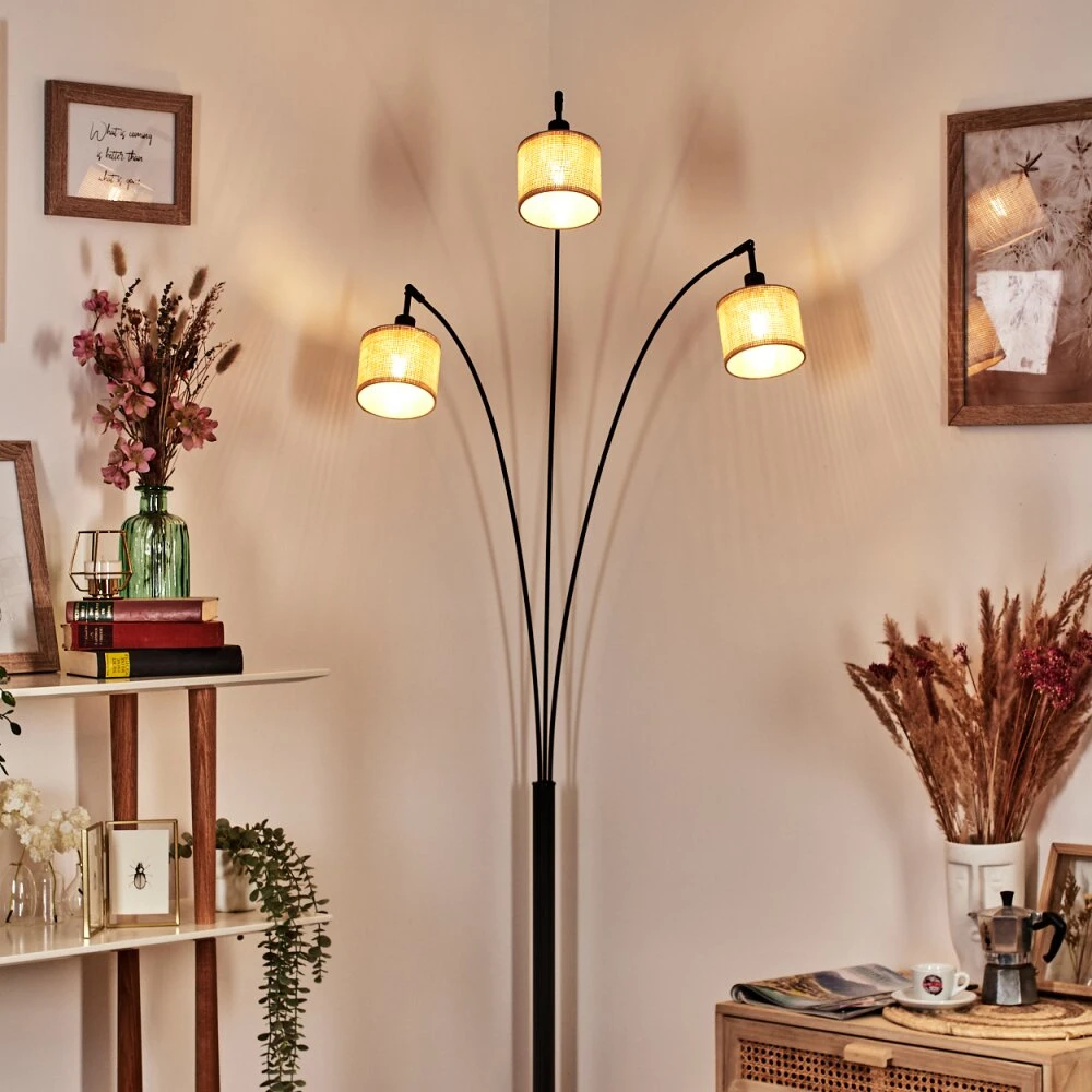 Sabadim Stehleuchte Schwarz, 3-flammig 9 Sabadim Stehleuchte Schwarz, 3-flammig – Bild 7