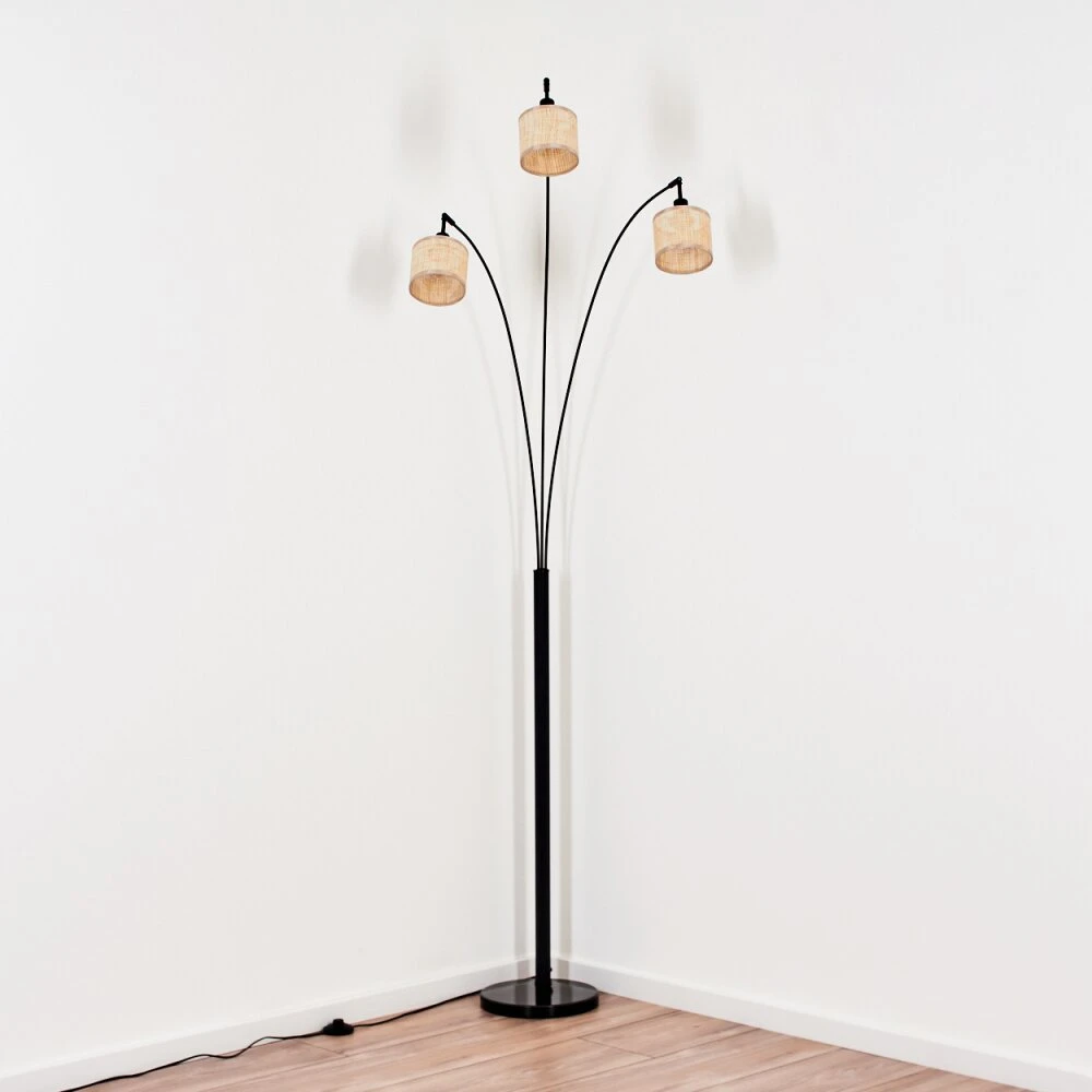 Sabadim Stehleuchte Schwarz, 3-flammig 10 Sabadim Stehleuchte Schwarz, 3-flammig – Bild 8