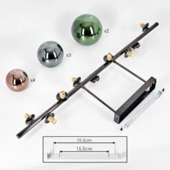 Sacoselo Deckenleuchte Glas 10 Cm, 12 Cm, 15 Cm Schwarz, 9-flammig -Lampe Verkäufe sacoselo deckenleuchte glas 10 cm 12 cm 15 cm h3760123 4