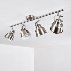 Safari Deckenleuchte Chrom Gebürstet, 4-flammig -Lampe Verkäufe safari deckenleuchte h3012994 do2 16