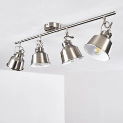 Safari Deckenleuchte Chrom Gebürstet, 4-flammig -Lampe Verkäufe safari deckenleuchte h3012994 do2 4