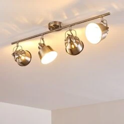 Safari Deckenleuchte Chrom Gebürstet, 4-flammig -Lampe Verkäufe safari deckenleuchte h3012994 do2 6