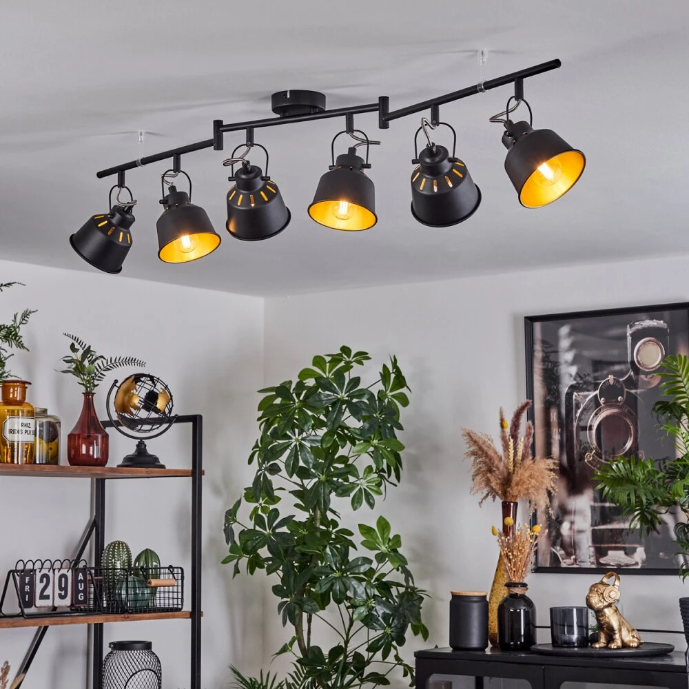 Safari Deckenleuchte Chrom, Schwarz, 6-flammig 13 Safari Deckenleuchte Chrom, Schwarz, 6-flammig – Bild 11