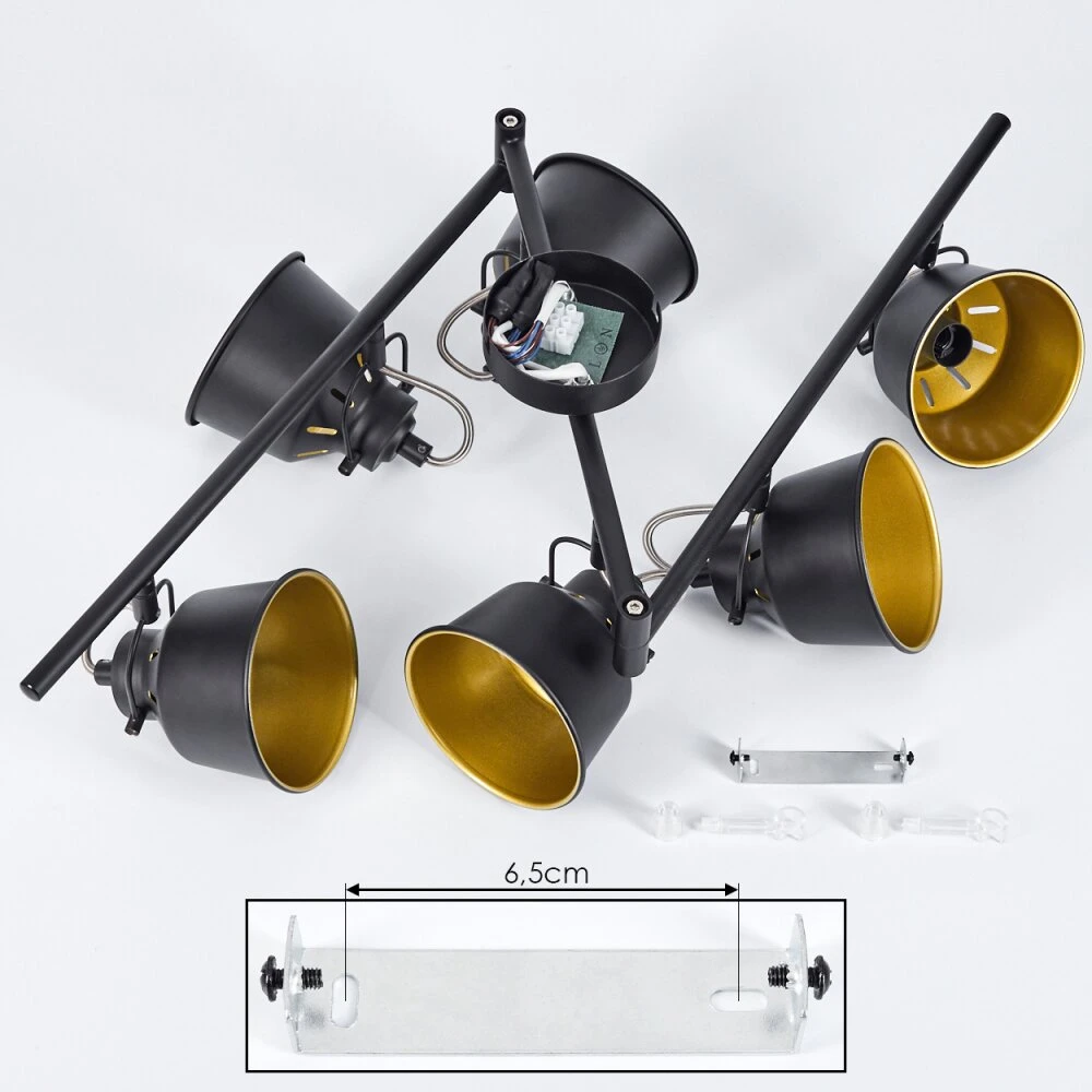 Safari Deckenleuchte Chrom, Schwarz, 6-flammig 7 Safari Deckenleuchte Chrom, Schwarz, 6-flammig – Bild 5