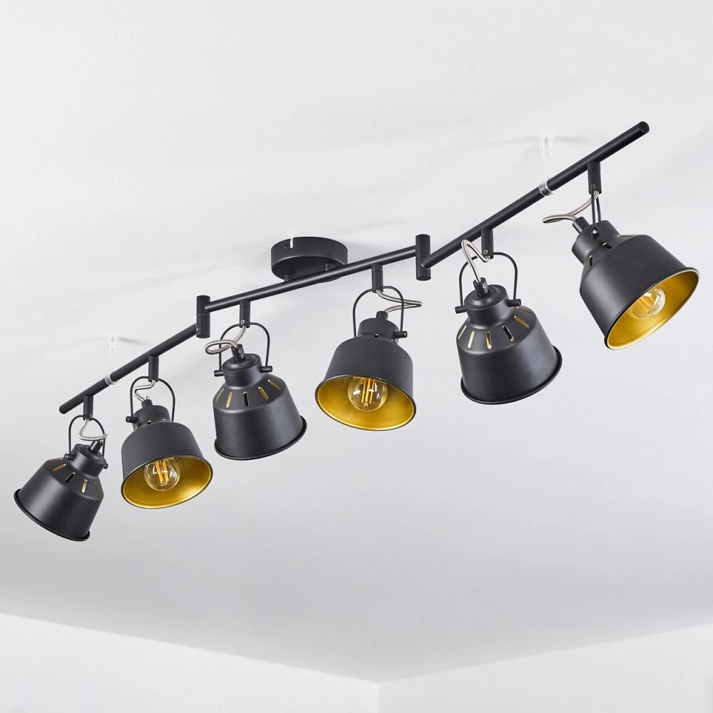 Safari Deckenleuchte Chrom, Schwarz, 6-flammig 10 Safari Deckenleuchte Chrom, Schwarz, 6-flammig – Bild 8