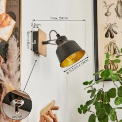 Safari Wandleuchte Chrom, Holz Dunkel, Schwarz, 1-flammig 15 Safari Wandleuchte Chrom, Holz Dunkel, Schwarz, 1-flammig -Lampe Verkäufe safari wandleuchte h3580936 3