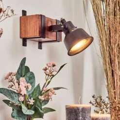 Safari Wandleuchte Dunkelbraun, Schwarz, 1-flammig -Lampe Verkäufe safari wandleuchte h3717820 10