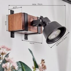 Safari Wandleuchte Dunkelbraun, Schwarz, 1-flammig -Lampe Verkäufe safari wandleuchte h3717820 3