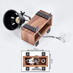 Safari Wandleuchte Dunkelbraun, Schwarz, 1-flammig -Lampe Verkäufe safari wandleuchte h3717820 4