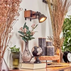 Safari Wandleuchte Dunkelbraun, Schwarz, 1-flammig -Lampe Verkäufe safari wandleuchte h3717820 6