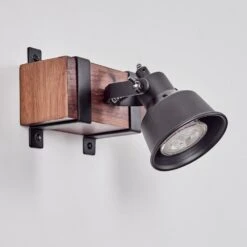 Safari Wandleuchte Dunkelbraun, Schwarz, 1-flammig -Lampe Verkäufe safari wandleuchte h3717820 7
