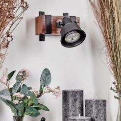 Safari Wandleuchte Dunkelbraun, Schwarz, 1-flammig -Lampe Verkäufe safari wandleuchte h3717820 9