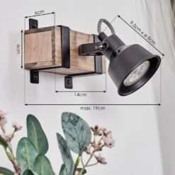 Safari Wandleuchte Naturfarben, Schwarz, 1-flammig -Lampe Verkäufe safari wandleuchte h3718278 3