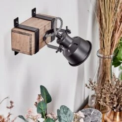 Safari Wandleuchte Naturfarben, Schwarz, 1-flammig -Lampe Verkäufe safari wandleuchte h3718278 9