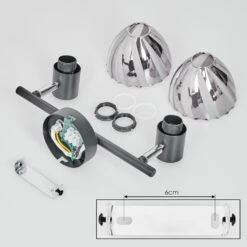 Saire Deckenleuchte Chrom, Schwarz, 2-flammig -Lampe Verkäufe saire deckenleuchte h3976456 4